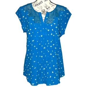 Daniel Rainn X-SMALL PETITE Estefany Lace Detail Split Neck Blouse - Stitch Fix